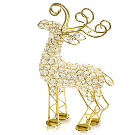Reno Crystal Gold Reindeer Christmas Decoration