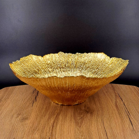 CORAL Gilded Glass Centerpiece Bowl
