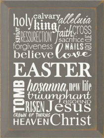 Easter Wordle Wood Sign