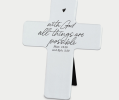 Tabletop Cross White With God All Things