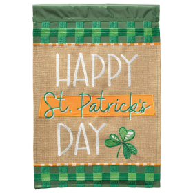 Flag Happy St Patricks Day Burlap