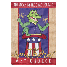 4Th Of July Alligator Double Applique Garden Flag