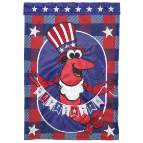 Happy 4Th Crawfish Double Applique Garden Flag