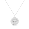 .Silver Diamond Cancer Design 18" Pendant Necklace Medallion