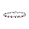 Silver, Lab-Grown Gemstone Round Diamond Tennis Bracelet