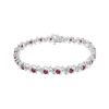 Silver, Lab-Grown Gemstone Round Diamond Tennis Bracelet