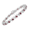Silver, Lab-Grown Gemstone Round Diamond Tennis Bracelet