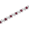 Silver, Lab-Grown Gemstone Round Diamond Tennis Bracelet