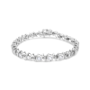 .925 Sterling Silver White Sapphire Round Diamond Tennis Bracelet