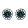 14K 1/2 cttw White and Treated Blue Round Diamond Earrings