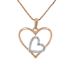Sterling Silver Diamond Double Heart Pendant Necklace