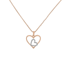 Sterling Silver Diamond Double Heart Pendant Necklace