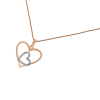 Sterling Silver Diamond Double Heart Pendant Necklace