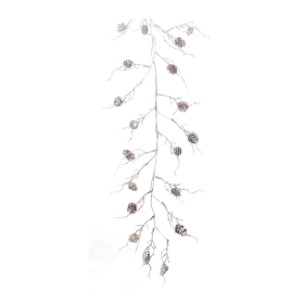 Flocked Pinecone Twig Garland