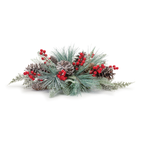 Frosted Pine Cone and Berry Centerpiece