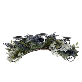 Frosted Pine Blueberry Centerpiece Candle Holder