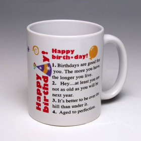 Whimsical Happy Birthday Mug