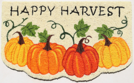 Beige and Orange Pumpkins Outdoor Thanksgiving Door Mat