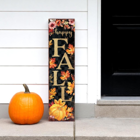 Black Orange And White Happy Halloween Solid Wood Porch Sign