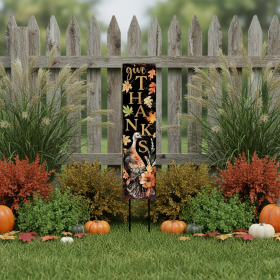 Solid Wood  Thanksgiving Reversible Garden Stake