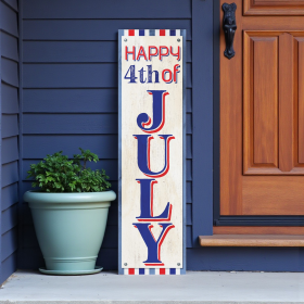 Solid Wood Happy July 4th July Fourth Fireworks Porch Sign