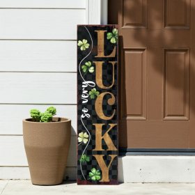 Solid Wood Luck St Patrick's Day Porch Sign