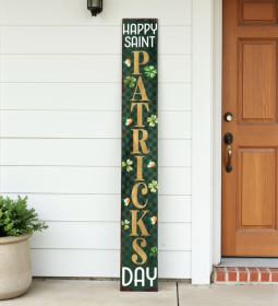 Solid Wood Happy St Patrick's Day Porch Sign