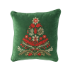 Floral Velvet Cotton Christmas Tree Throw Pillow