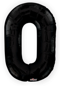 Black #0 Mylar Balloon