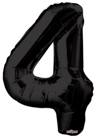 Black #4 Mylar Balloon