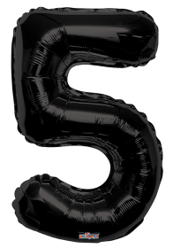 Black #5 Mylar Balloon