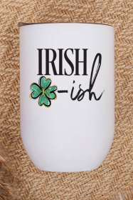 St Patricks Day Wine Cup Irish Ish Clover Holiday Gift