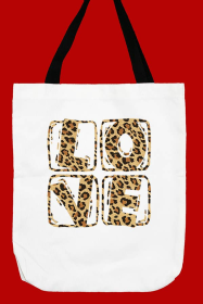 Leopard Love Stack Valentines Day Tote Bag
