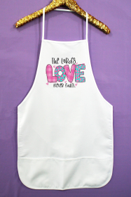 The Lord's Love Never Fails Valentines Day Apron