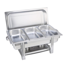Stainless Steel Chafing Triple Tray Catering Dish Food Warmer