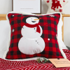 Holiday Snowman Decorative Pillow Covers Buffalo Plaid