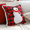 Holiday Snowman Decorative Pillow Covers Buffalo Plaid