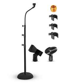 Mic Stand Floor Adjustable Gooseneck Microphone Stand
