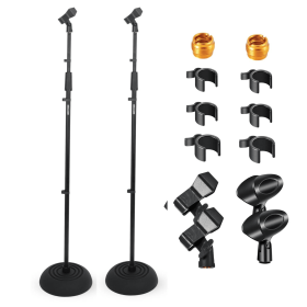 Mic Stand Pair Floor Heavy Duty Adjustable Pedestal Microfono