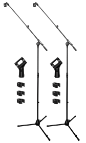 Mic Stand Pair Height Adjustable  Microphone Stands Boom Arm
