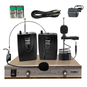 Wireless Microphones w 1 Headset 1 Collar Mic + Receiver