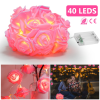 40 LEDs Rose Flower String Lights