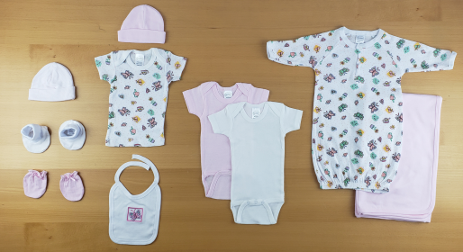 Bambini Newborn Girls 10 Piece Baby Shower Gift Set