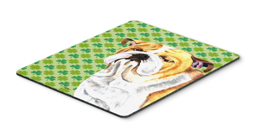 Bulldog English St. Patrick's Day Shamrock Portrait Mouse Pad