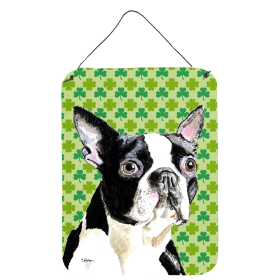 St. Patrick's Day Shamrock Portrait Design with Dog Wall or Door Hanging Prints