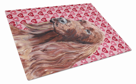 Valentine's Day Glass Cutting Board Large
