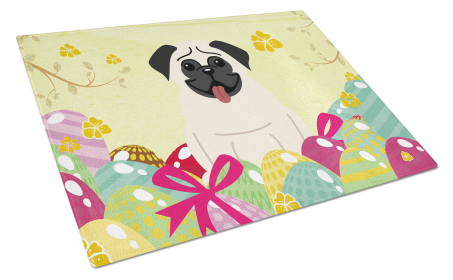 Easter Eggs Glass Cutting Board Large