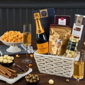 Midnight Snack Veuve Champagne Basket