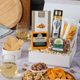 White Wine Cheese and Cracker Gift Box