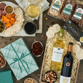Wine Duo, Charcuterie, and Nuts Gift